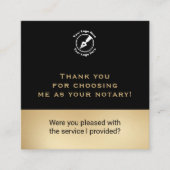 Slanke zwarte Google Review QR Code Notary Marketi Vierkante Visitekaartje (Voorkant)