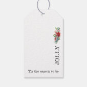 Slanke zwarte Kerstman, rendierfamilie Cadeaulabel (Achterkant)