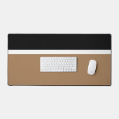Slanke zwarte Mocha Bruin Witte Kleur Block Stripe Bureaumat (Keyboard & Muis)