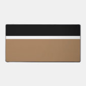 Slanke zwarte Mocha Bruin Witte Kleur Block Stripe Bureaumat (Voorkant)