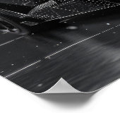 Slanke zwarte moderne auto's beschermd door grafee poster (Hoek)