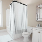 Slanke zwarte streepjesontwerper douchegordijn (In situ)