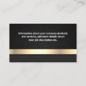 Slanke zwarte textuur | Goud metaal Visitekaartje (Achterkant)