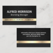 Slanke zwarte textuur | Goud metaal Visitekaartje (Voorkant / Achterkant)