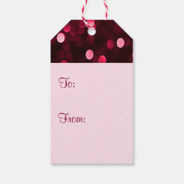 Slankerend kerstfeest met rode kerstlampjes Bokeh  Cadeaulabel