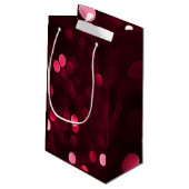 Slankerend kerstfeest met rode kerstlampjes Bokeh  Klein Cadeauzakje (Achterkant Gekanteld)