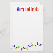 Slankerend smeedijzer en heldere kerstverlichting briefpapier (Voorkant / Achterkant)