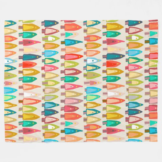 Slankerende boomikat fleece deken (Voorkant (Horizontaal))