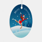 Slankerende kerstcadeauwerende meisjesversiering metalen ornament (Voorkant Rechts)