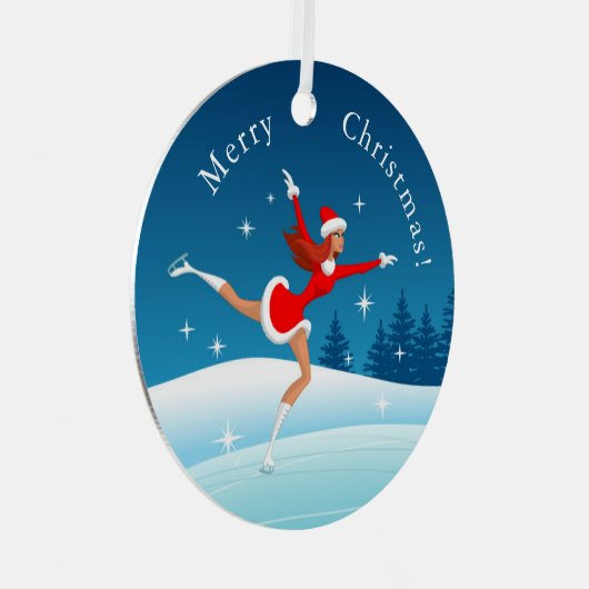 Slankerende kerstcadeauwerende meisjesversiering metalen ornament (Voorkant Rechts)