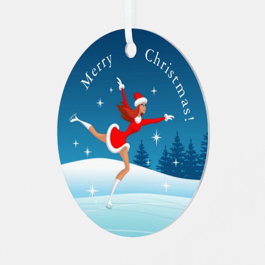 Slankerende kerstcadeauwerende meisjesversiering metalen ornament (Voorkant links)