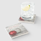 Slankerende kerstversieringen - SteeneenOnderzette Stenen Onderzetter (Zijkant)