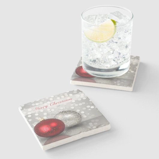 Slankerende kerstversieringen - SteeneenOnderzette Stenen Onderzetter (Zijkant)