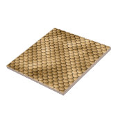 Slankkende Sparkle Golden Bronze Fish Scale Mermai Tegeltje (Zijkant)