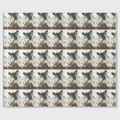 Slankpapier voor kerstverlichting met Siamese kat Cadeaupapier (Vlak)