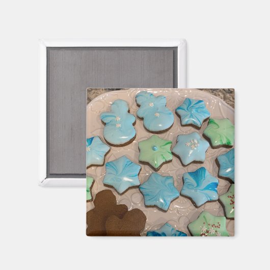 Slanpende Royal Iching kerstkoekjes Magnet (Voorkant / Achterkant)