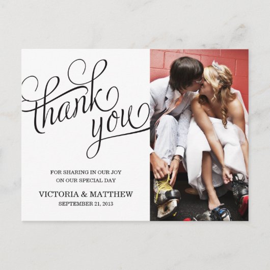 SLANTED | WEDDING THANK YOU POST CARD BRIEFKAART (Voorkant)