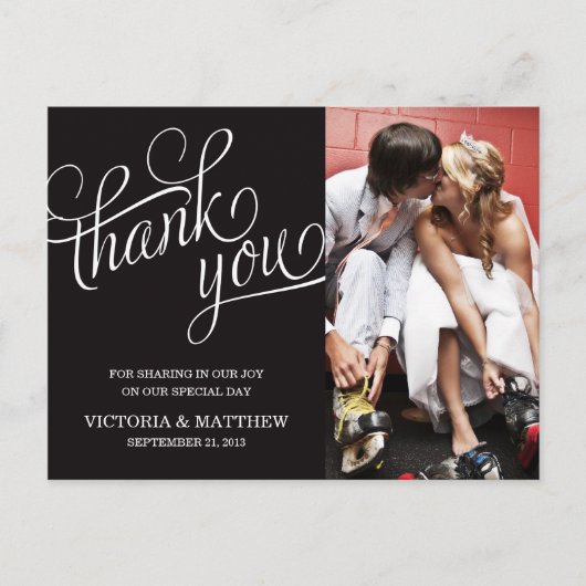 SLANTED | WEDDING THANK YOU POST CARD BRIEFKAART (Voorkant)