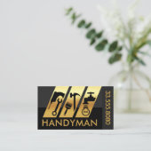 Slanting Gold Handyman Tool Stripes Visitekaartje (Staand voorkant)