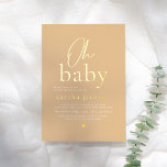 Slanzend Baby Groovy Yellow Floral Baby shower Folie Uitnodiging<br><div class="desc">Voeg wat shine toe aan uw babydoucheuitnodigingen met echte goud, zilver, of roos gouden folie! Deze klassieke en tijdloze metallische stijl is zeker om een ander niveau aan uw uitnodigingen toe te voegen. Maak je klaar om de komst van je kleine te vieren in stijl met onze grove retro floral...</div>