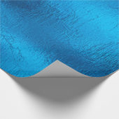 Slanzend blauw kerstpak cadeaupapier (Hoek)