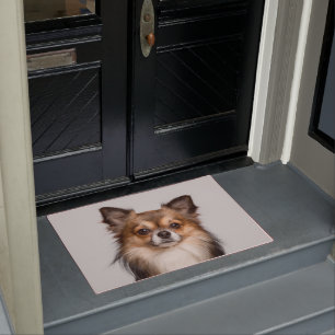 Slanzend chihuahua-portret deurmat