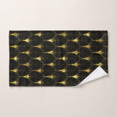 Slanzend Gold Art Deco Patroon op zwarte achtergro Bad Handdoek (Handdoek)