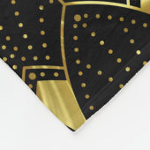 Slanzend Gold Art Deco Patroon op zwarte achtergro Fleece Deken (Hoek)
