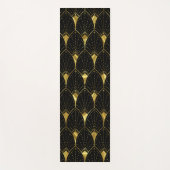 Slanzend Gold Art Deco Patroon op zwarte achtergro Yogamat (Voorkant)