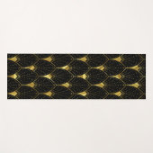 Slanzend Gold Art Deco Patroon op zwarte achtergro Yogamat (Voorkant (horizontaal))