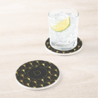 Slanzend Gold Art Deco Patroon op zwarte achtergro