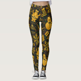 Slanzend gouden kerstdecoratie leggings