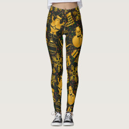 Slanzend gouden kerstdecoratie leggings