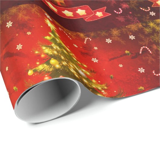 Slanzend kerstboompapier cadeaupapier (Rol Hoek)