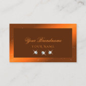 Slanzend Oranje Bruin Ruitendiamant Stijlvol Visitekaartje (Voorkant)