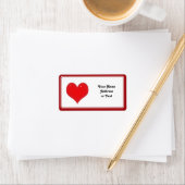 Slanzend rood hart van liefde etiket (Insitu)