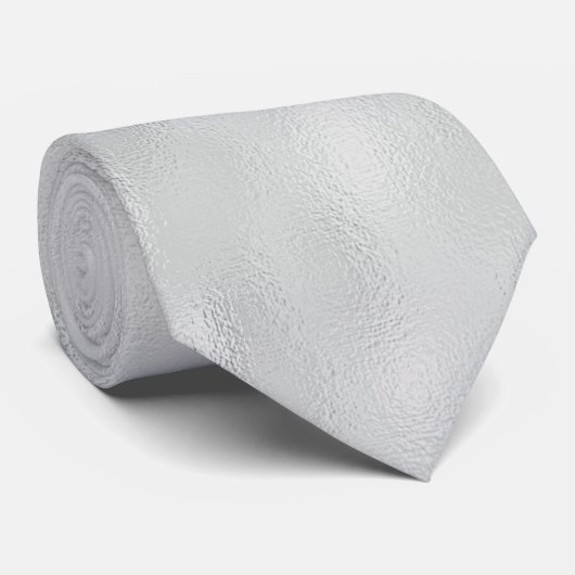 Slanzend Silvery White Folie Pattern Stropdas (Opgerold)
