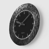 Slanzend zwart Glas in lood Grote Klok (Hoek)