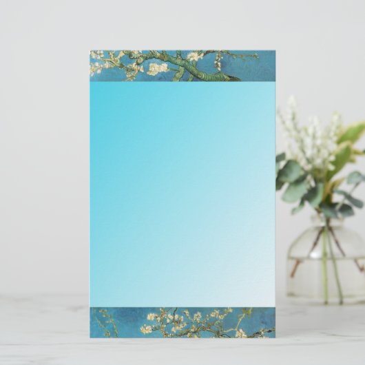 Slanzende amandelbomen, Van Gogh Briefpapier (Staand voorkant)