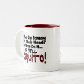 Slap Me & de Mosquito Tweekleurige Koffiemok (Voorkant links)