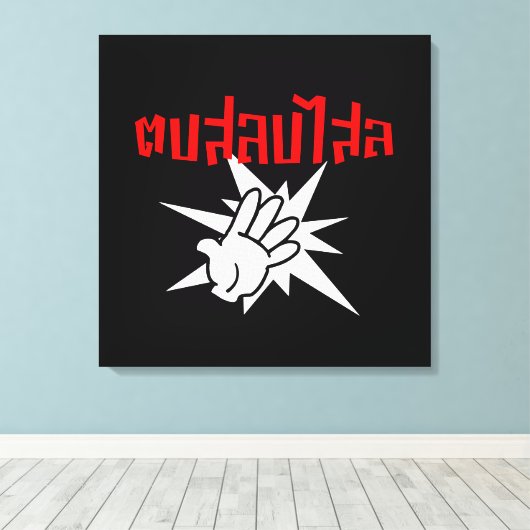 Slap U Gekke Dop Salop Salai in Thai Script = Canvas Afdruk (Insitu (Houten vloer))