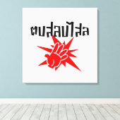 Slap U Gekke Dop Salop Salai in Thai Script = Canvas Afdruk (Insitu (Houten vloer))
