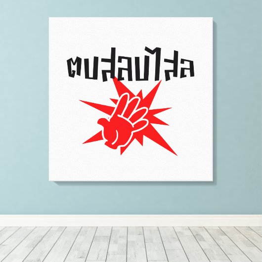 Slap U Gekke Dop Salop Salai in Thai Script = Canvas Afdruk (Insitu (Houten vloer))