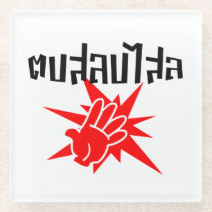 Slap U Gekke Dop Salop Salai in Thai Script = Glazen Onderzetter