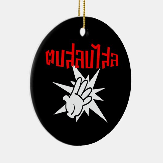 Slap U Gekke Dop Salop Salai in Thai Script = Keramisch Ornament (Rechts)