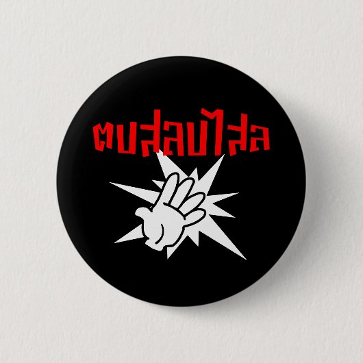 Slap U Gekke Dop Salop Salai in Thai Script = Ronde Button 5,7 Cm (Voorkant)