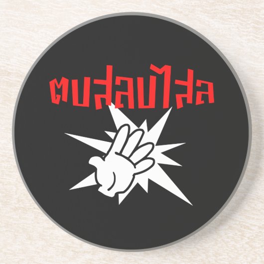 Slap U Gekke Dop Salop Salai in Thai Script = Zandsteen Onderzetter (Voorkant)