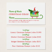 Slape voor kerstfeestjes visitekaartje (Voorkant /achterkant)