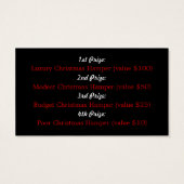 Slape voor kerstfeestjes visitekaartje (Achterkant)