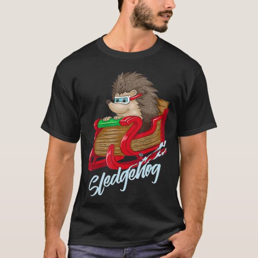 Slapegel Funny Hedegel Sleigh Pet Kerstgif T-shirt (Voorkant)